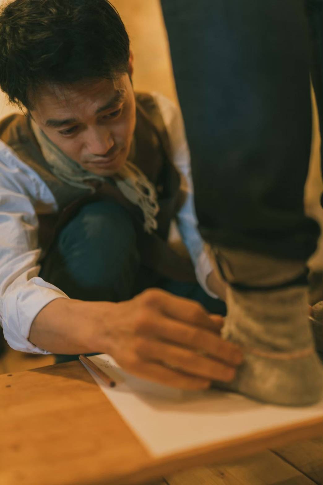 足型をとる様子